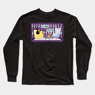 Lounging Cat Purple Long Sleeve T-Shirt